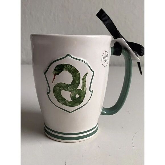 Rae Dunn Hogwarts Slytherin House Mug Harry Potter Double Sided Snake NEW - Picture 1 of 8